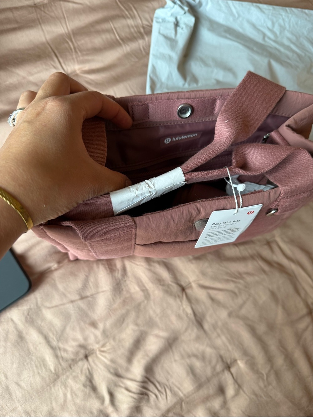 Lululemon Boxy Mini Tote Bag Schiava Pink Mauve NWT OS - Picture 5 of 7